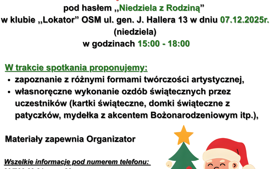 Zaproszenie na warsztaty Bożonarodzeniowe